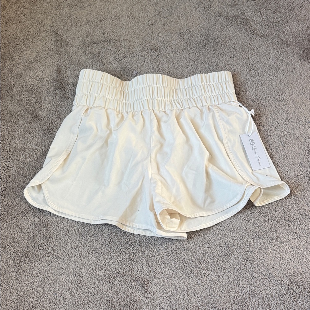 Quiet Storm Sea Salt Cream Flowy Athletic Shorts Running Lounge SIZE XL